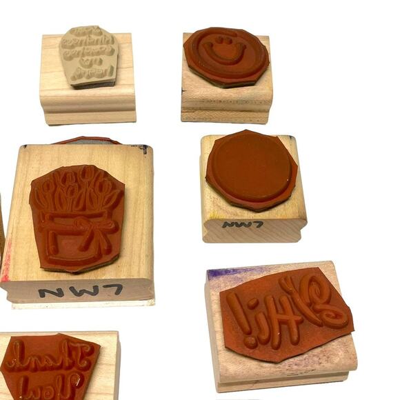 Stampin Up Wood Block Rubber Stamps Thank You Lot of 11 Stamps Cardmaking - Picture 9 of 11